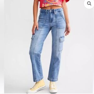 HIDDEN Los Angeles Tracey Cargo Straight Stretch Jean